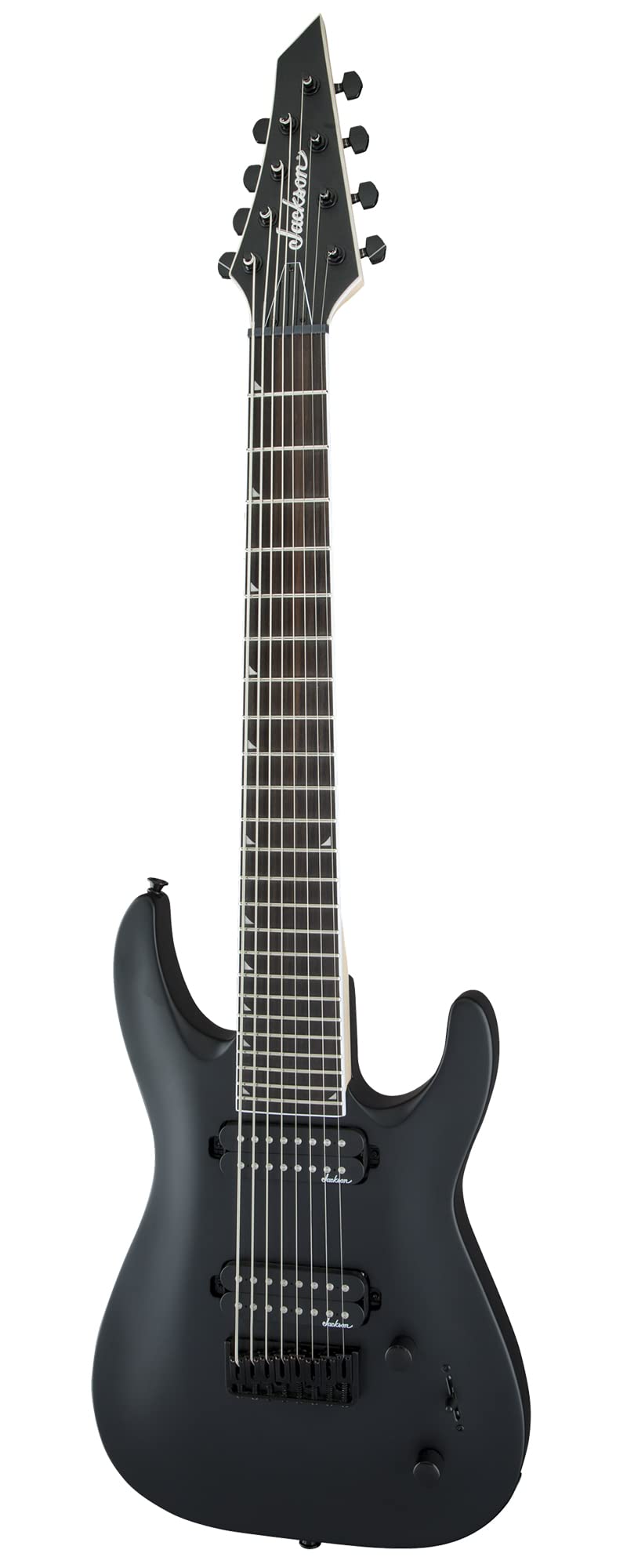 Jackson Dinky Arch Top JS32-8 DKA HT Electric Guitar - Satin Black Bundle with Cable, Tuner, Strap, Picks, and Austin Bazaar Ins